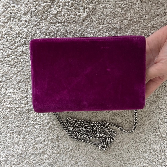 Like New Velvet Super Mini Dionysus Shoulder Bag Fuchsia - Picture 5 of 15